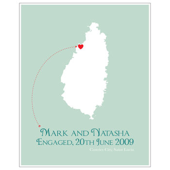 Engaged In St Lucia Personalised Print, 9 of 11