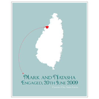 Engaged In St Lucia Personalised Print, 10 of 11