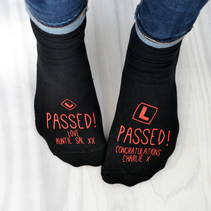 driving test passed personalised socks by solesmith ...