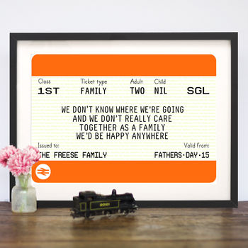 Personalised Family Train Ticket Print, 2 of 5