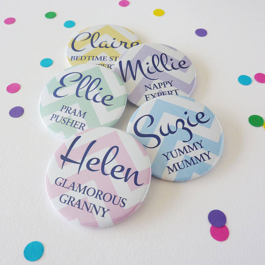 Chevron Baby Shower Pocket Mirror By Little Cherub Design