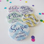 Chevron Baby Shower Personalised Badges, thumbnail 3 of 6