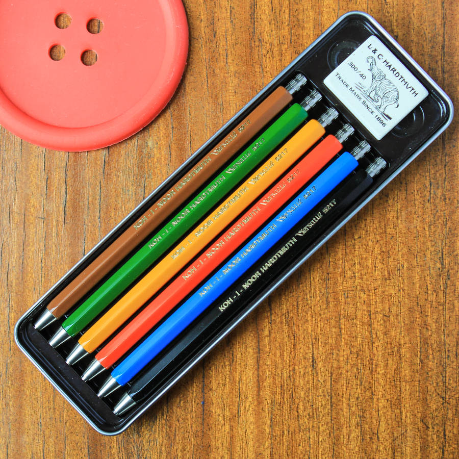 coloured mechanical drawing pencil set by berylune | notonthehighstreet.com