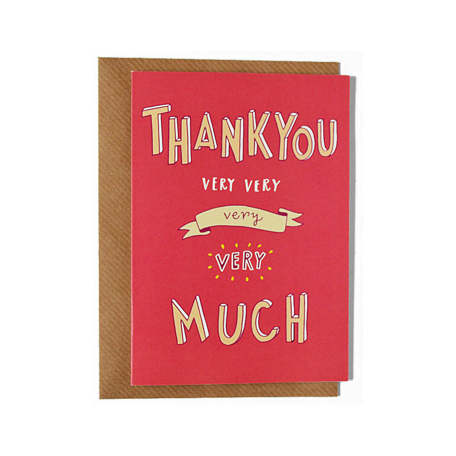 'thank you very very much'! greetings card by jen roffe ...