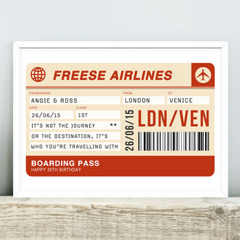 Personalised Boarding Pass Print, 8 of 8