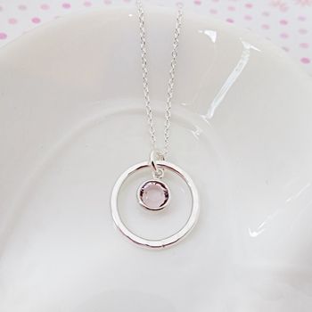 June Birthstone Circle Necklace, 3 of 4