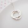 Sterling Silver Triple Smooth Rings Necklace, thumbnail 2 of 4
