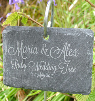 Personalised Hanging Slate Plant Marker, 2 of 3