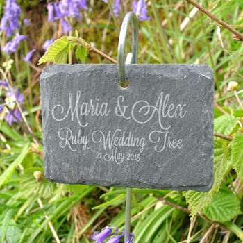 Personalised Hanging Slate Plant Marker, 3 of 3