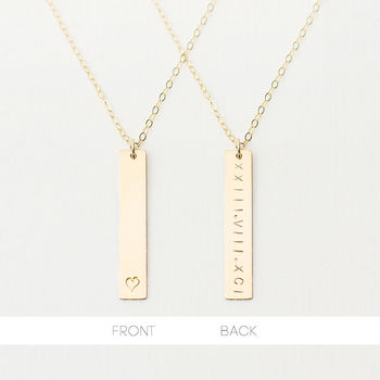 Reversible Personalised Vertical Bar Necklace, 2 of 4
