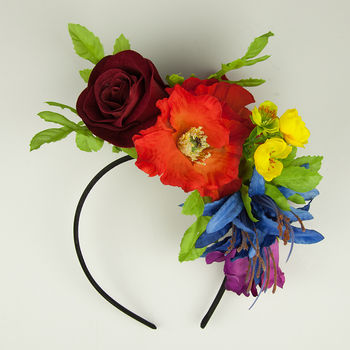 Rainbow Wildflower Floral Headband, 2 of 2