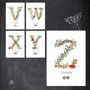 Floral Initial Letter Personalised Name Print, thumbnail 6 of 7