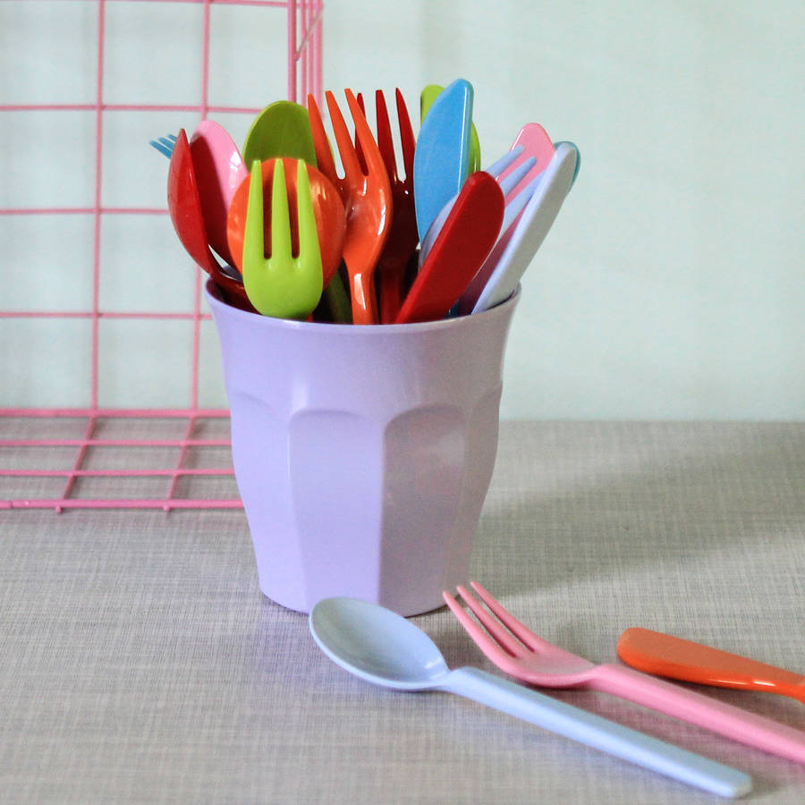 rainbow of melamine cutlery by berylune | notonthehighstreet.com