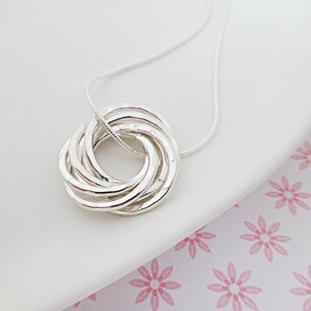Seven Interlinked Rings Silver Necklace, 4 of 6