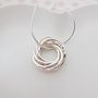 Seven Interlinked Rings Silver Necklace, thumbnail 2 of 6