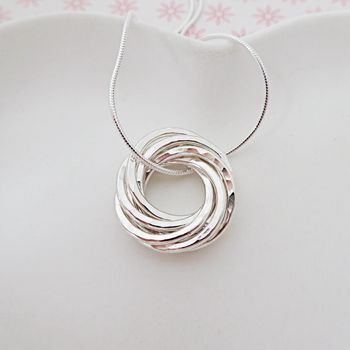 Seven Interlinked Rings Silver Necklace, 2 of 6