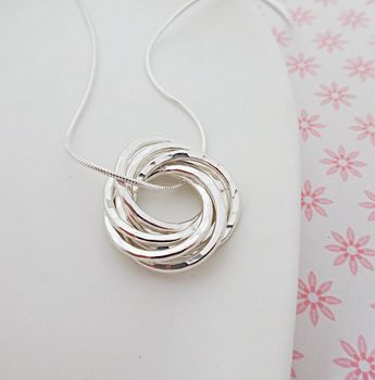 Seven Interlinked Rings Silver Necklace, 5 of 6
