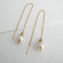 Freshwater Pearl Ear Threads, thumbnail 3 of 6
