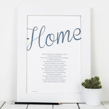 Personalised Home Print With Home Poem, 2 of 6