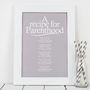 Personalised Parent Print With Parenthood Poem, thumbnail 3 of 7