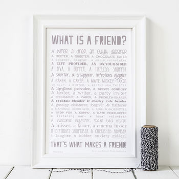 Personalised Friend Print With Friend Poem, 2 of 9