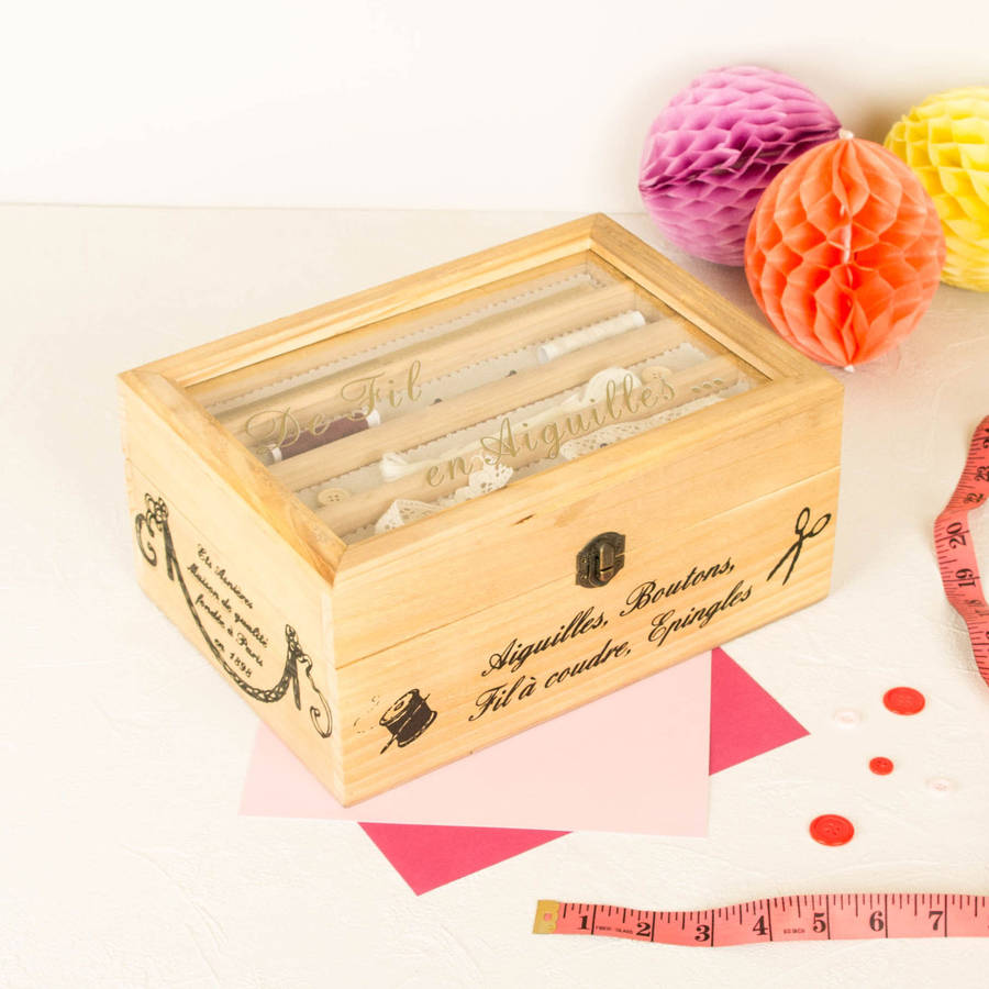 large vintage craft storage box and sewing kit by dibor