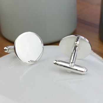 Personalised Round Silver Cufflinks, 2 of 6