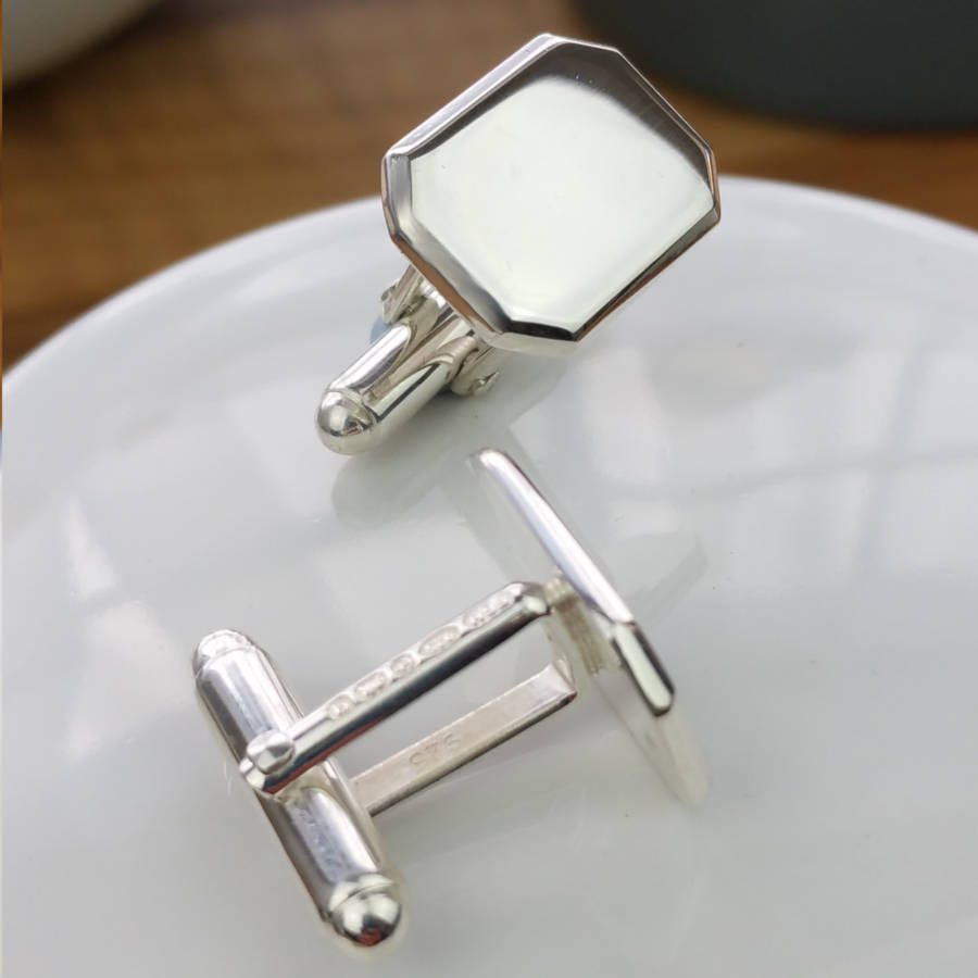 Personalised Silver Lozenge Shaped Cufflinks By David-Louis Design ...