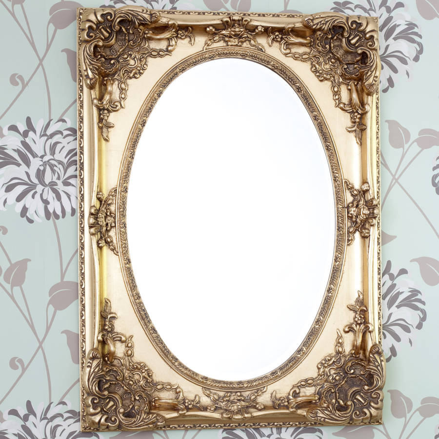 gold ornate oval mirror by decorative mirrors online ...