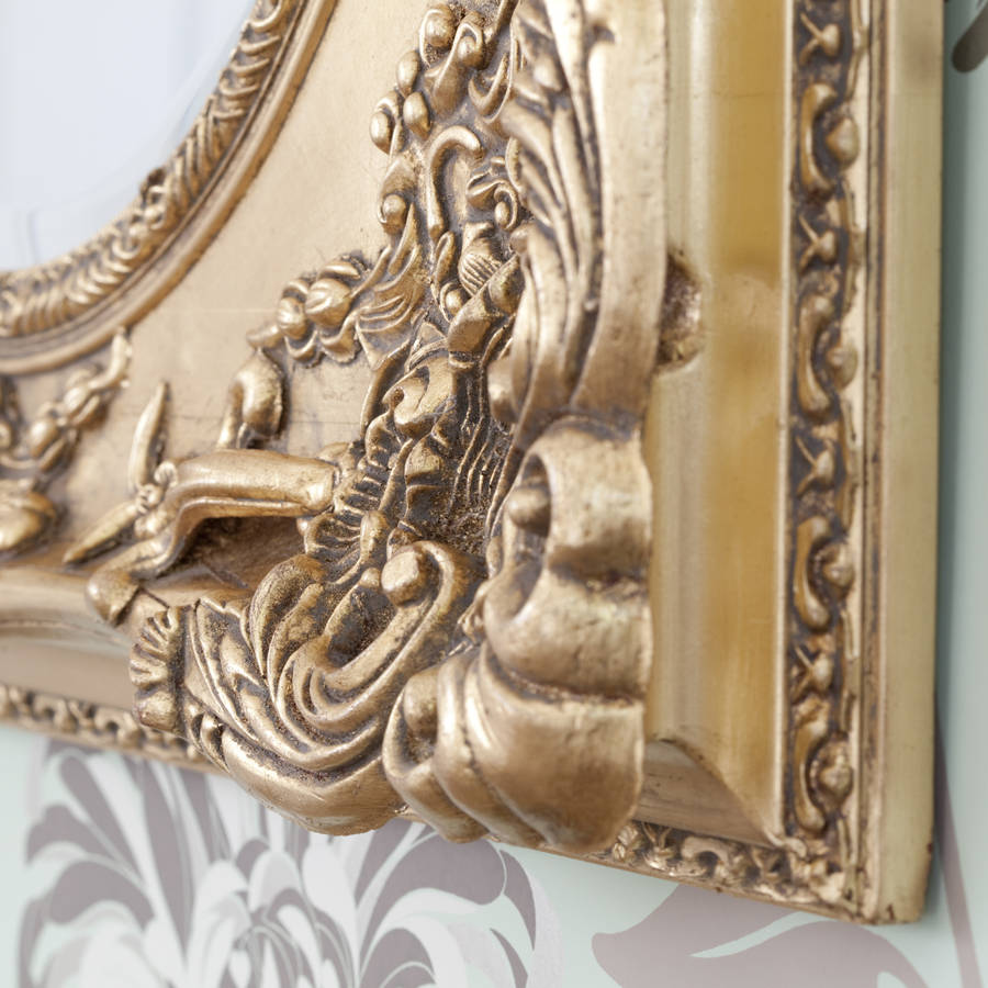 gold ornate oval mirror by decorative mirrors online