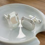 Silver Stepped Lozenge Cufflinks, thumbnail 1 of 7