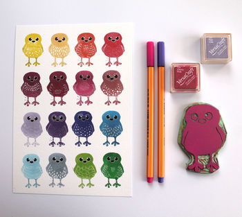 Rainbow Doodle Birds Print, 3 of 10