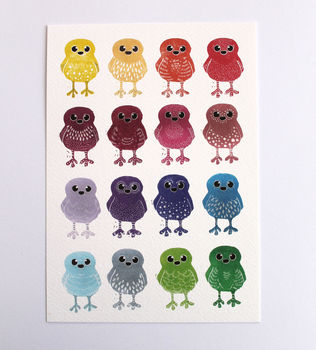 Rainbow Doodle Birds Print, 4 of 10