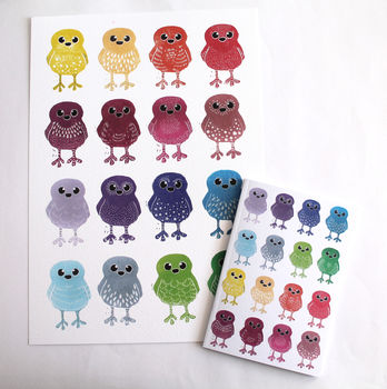 Rainbow Doodle Birds Print, 9 of 10