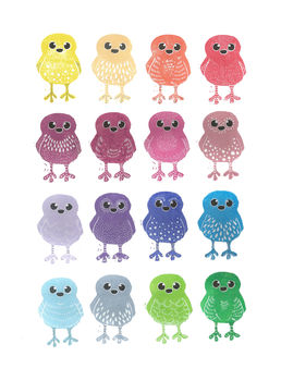 Rainbow Doodle Birds Print, 10 of 10