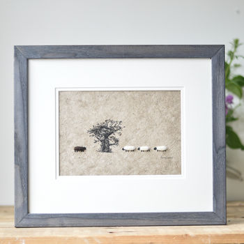 Woolly Sheep And Oak Tree Picture, 3 of 3