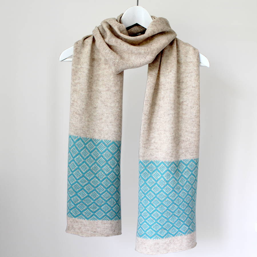 Knitted Lambswool Fair Isle Scarf By Miss Knit Nat | notonthehighstreet.com