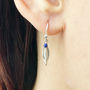 Sterling Silver Leaf Earrings, thumbnail 2 of 4