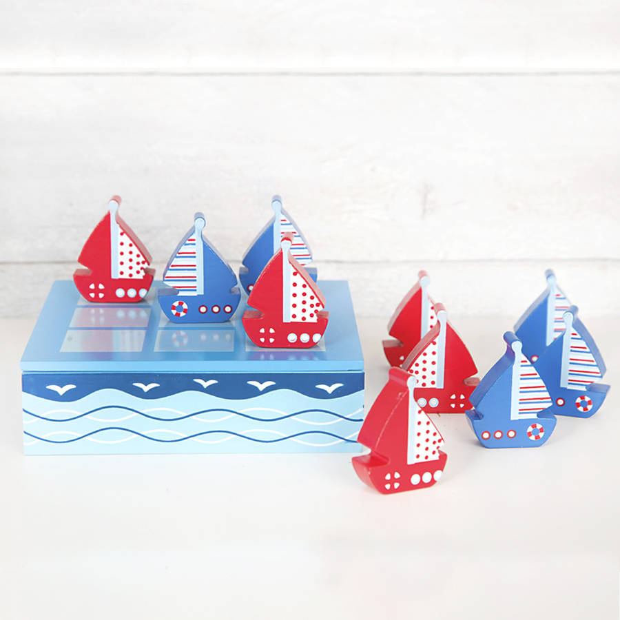 Blue And Red Ship Tic Tac Toe By red berry apple | notonthehighstreet.com