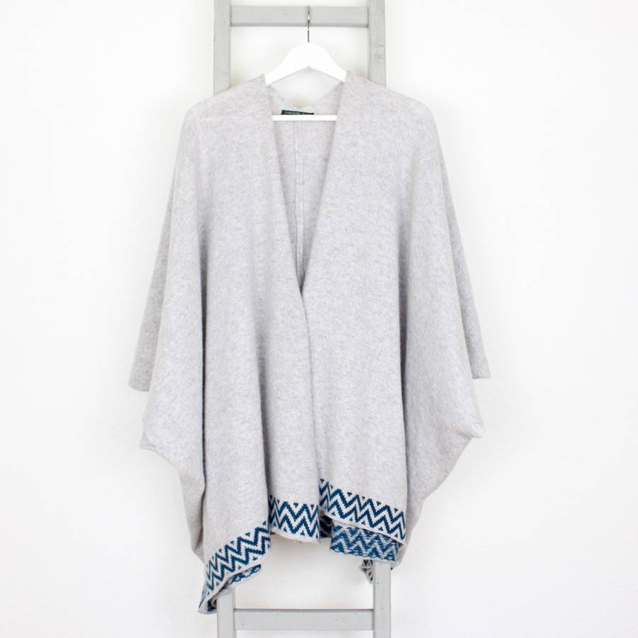 Grey Knitted Lambswool Blanket Cardigan By Gabrielle Vary Knitwear