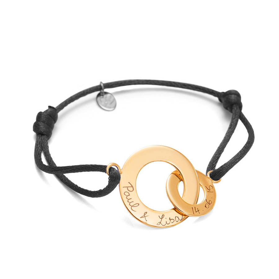 personalised 18 k gold plated intertwined bracelet by merci maman ...