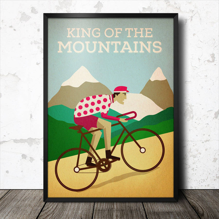 King Of The Mountains Retro Cycling Poster By Magik Moments