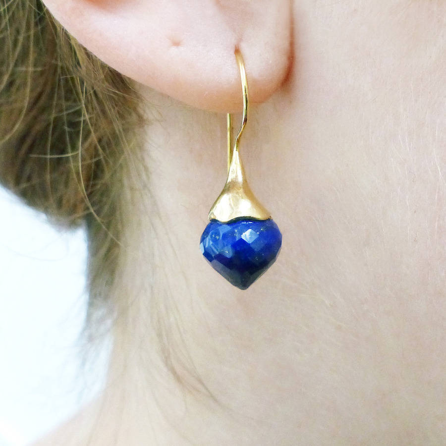 Lapis Lazuli Vermeil Drop Earrings, 1 of 4