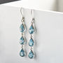 Sterling Silver Triple Blue Topaz Dangly Teardrops, thumbnail 1 of 2