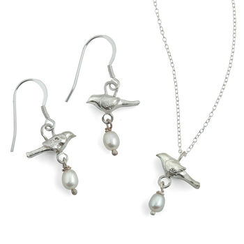 Silver Tiny Bird Earrings, 2 of 3