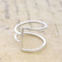 Geometric Silver Square Wire Ring, thumbnail 1 of 5