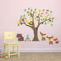 Autumn Tree With Woodland Animals Wall Sticker, thumbnail 1 of 3