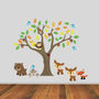 Autumn Tree With Woodland Animals Wall Sticker, thumbnail 2 of 3