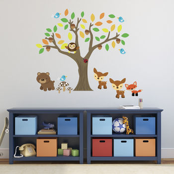 Autumn Tree With Woodland Animals Wall Sticker, 3 of 3