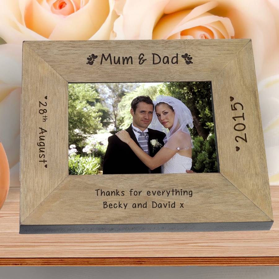 Mum And Dad Personalised Wood Frame By Chalk And Cheese Candles And Wax